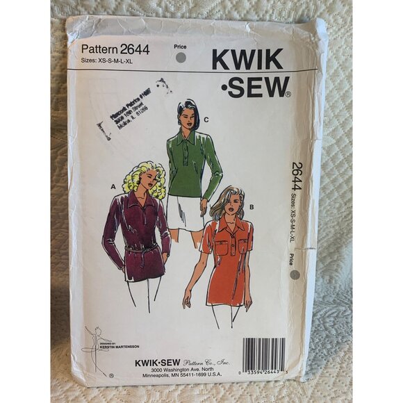 Kwik Sew Misses Tops Sewing Pattern sz XS S M L XL 2644 - uncut - Picture 8 of 8